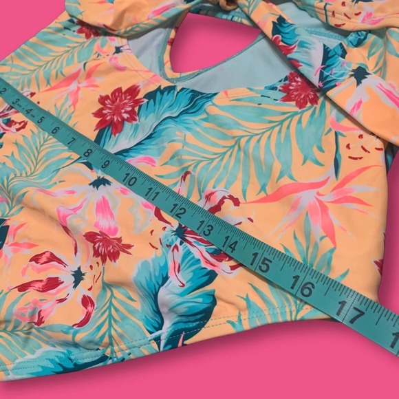 Feathers and Floral Bright XL Swimsuit. California. Sunshine. - Picture 13 of 14